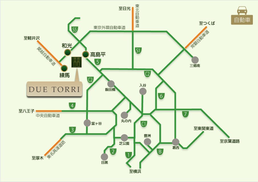 自動車 高速道路略図